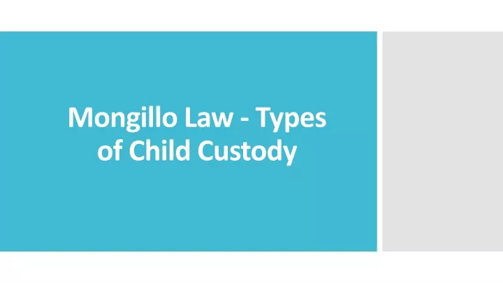 mongillo law types of child custody