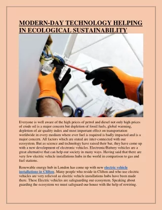 modern day technology helping in ecological