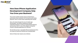 How Does iPhone Application Development Company Help You Grow your Business?