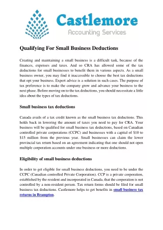 qualifying for small business deductions creating