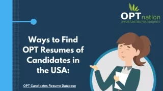 OPT Candidate Resume Database