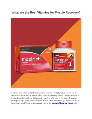 what are the best vitamins for muscle recovery