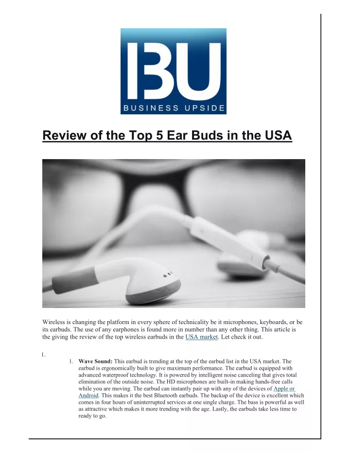 review of the top 5 ear buds in the usa