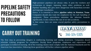 Pipeline Safety Precautions to Follow