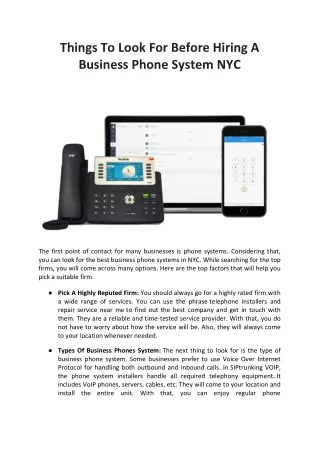 Things To Look For Before Hiring A Business Phone System NYC
