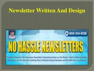 Newsletter Written And Design