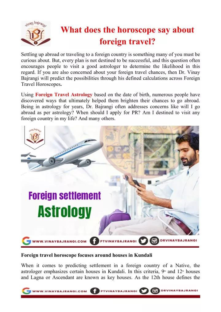 what does the horoscope say about foreign travel