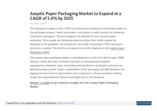 aseptic paper packaging market to expand