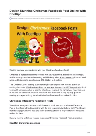 Design Stunning Christmas Facebook Post Online With DocHipo