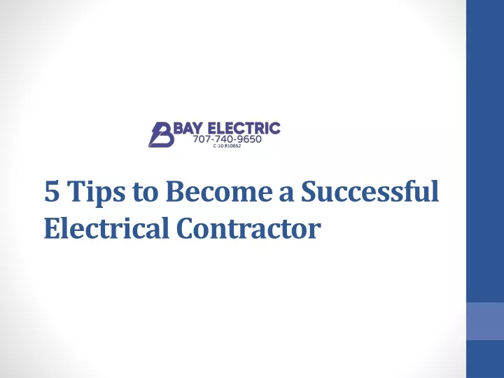 5 tips to become a successful electrical contractor