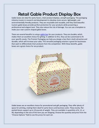 retail gable product display box gable boxes