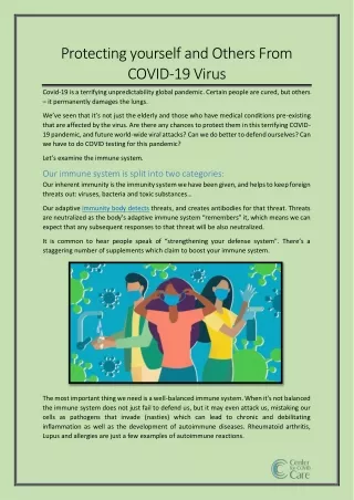 Protecting yourself and Others From COVID