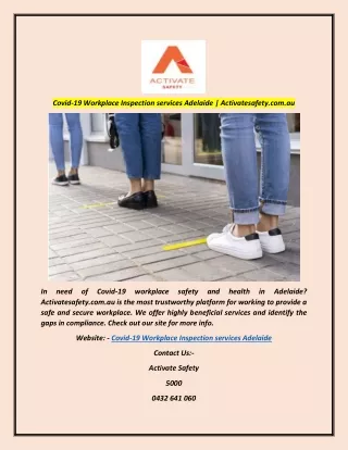 Covid-19 Workplace Inspection services Adelaide | Activatesafety.com.au
