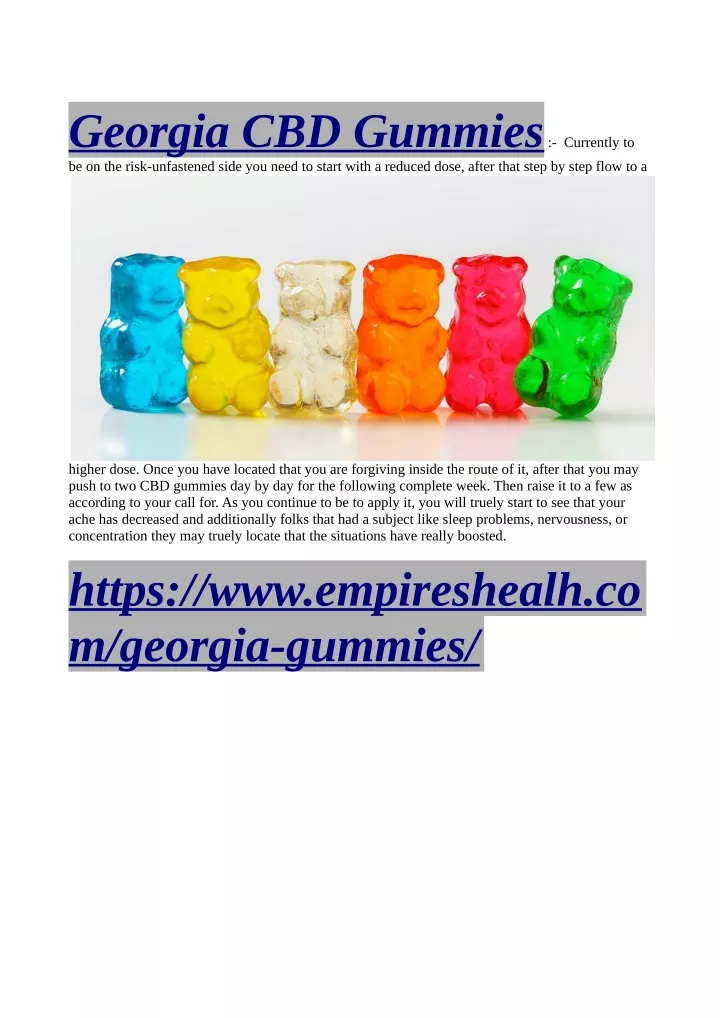georgia cbd gummies currently to be on the risk