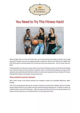 You Need to Try This Fitness Hack!