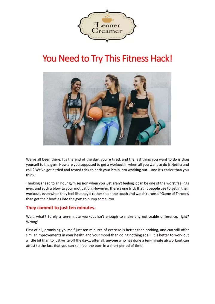 you need to try this fitness hack you need