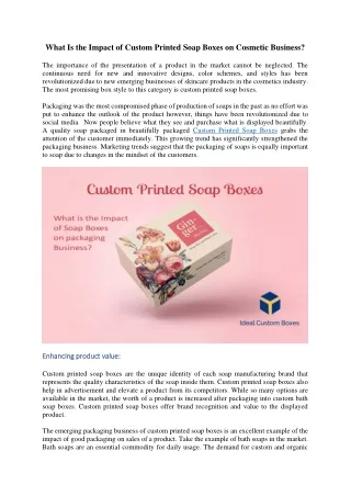 what is the impact of custom printed soap boxes