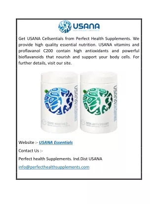 USANA Essentials  Perfecthealthsupplements.com