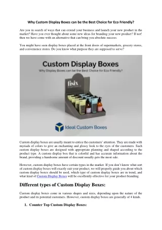 why custom display boxes can be the best choice