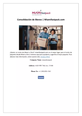 Consolidación de Bienes | Miamifastpack.com