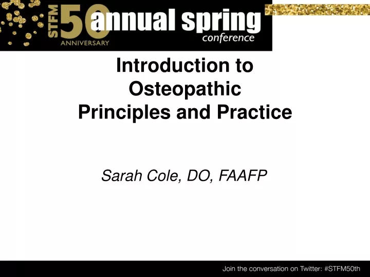 introduction to osteopathic principles and practice