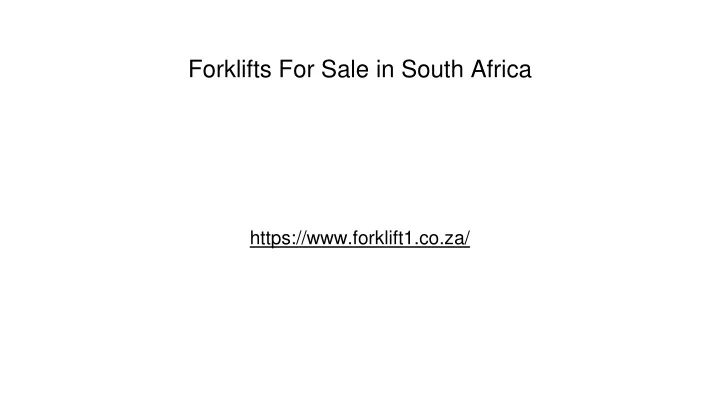 forklifts for sale in south africa