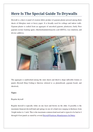 Here Is The Special Guide To Drywalls