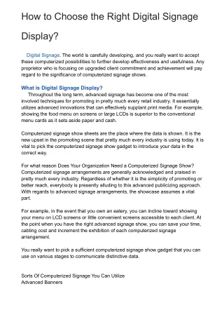 how to choose the right digital signage