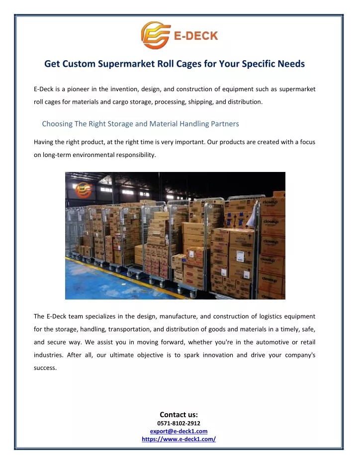 get custom supermarket roll cages for your