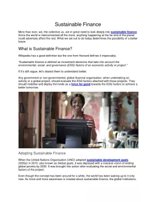 sustainable finance