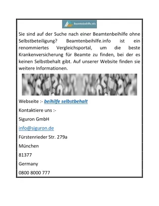 Zulage im Selbstbehalt  Beamtenbeihilfe.info