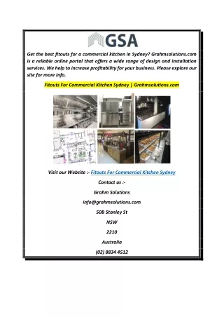 Fitouts For Commercial Kitchen Sydney  Grahmsolutions.com