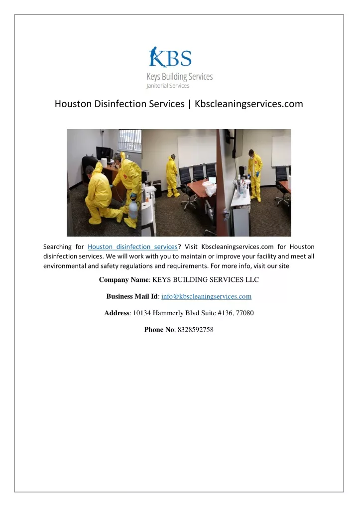 houston disinfection services kbscleaningservices