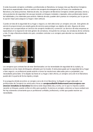 Como localizar los mejores cerrajeros en Barcelona