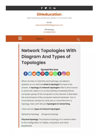 2 Network Topologies With Diagram. Types of Topologies