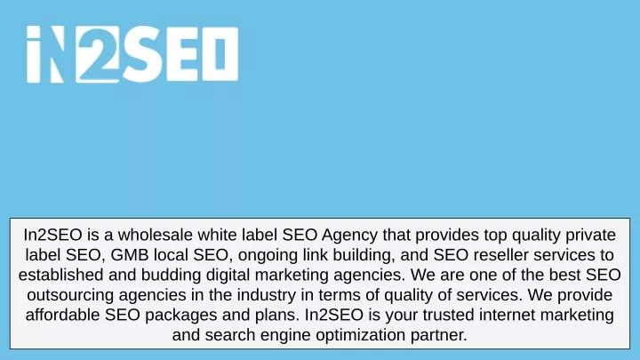 in2seo is a wholesale white label seo agency that