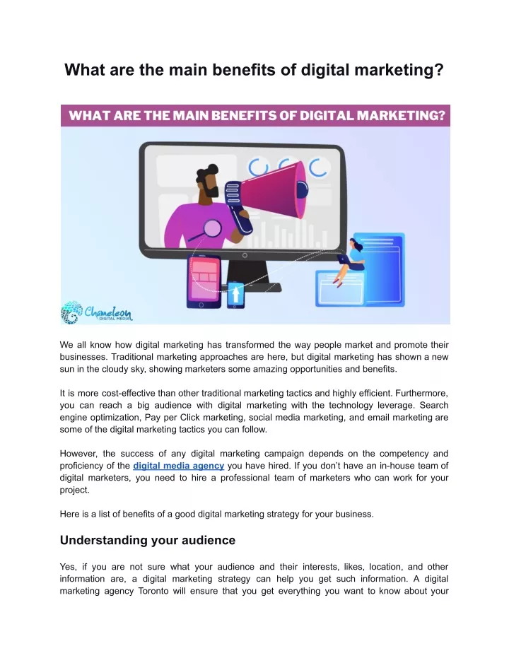 what are the main benefits of digital marketing