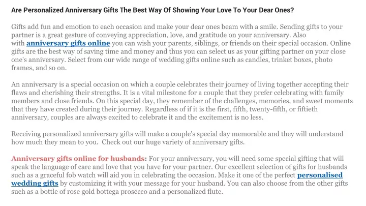are personalized anniversary gifts the best