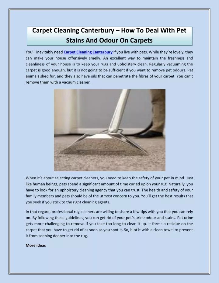 carpet cleaning canterbury how to deal with