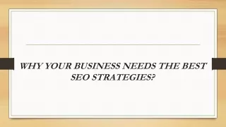 why your business needs the best seo strategies