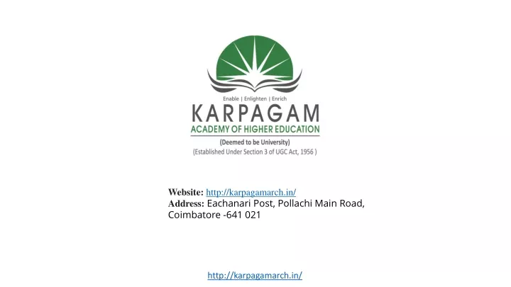 website http karpagamarch in address eachanari