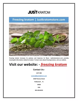 freezing kratom justkratomstore com
