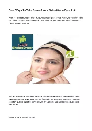 Best Ways To Take Care of Your Skin After a Face Lift