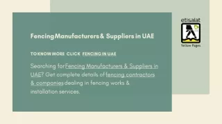 Fencing in UAE | Fencing Manufacturers & Suppliers in UAE