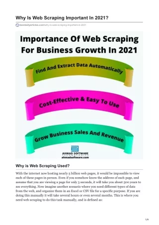 why is web scraping important in 2021