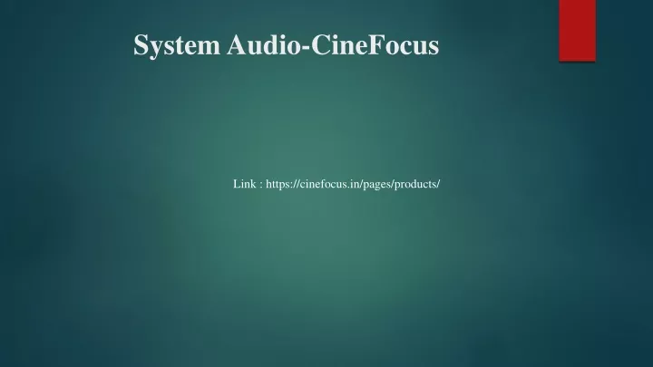 system audio cinefocus