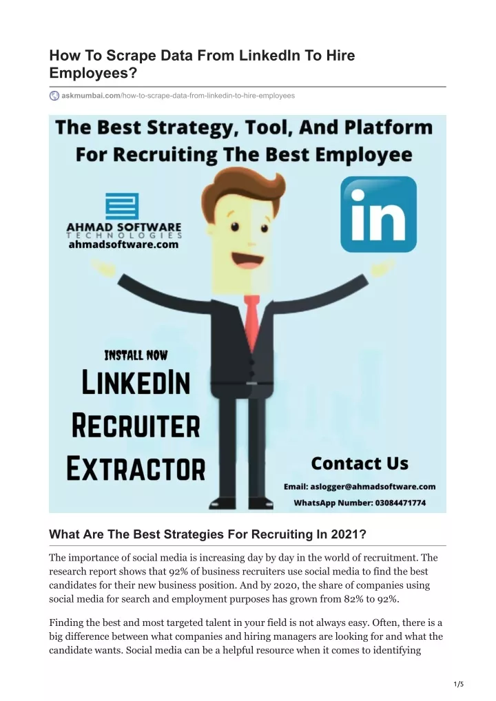 how to scrape data from linkedin to hire employees