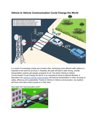 vehicle to vehicle communication could change