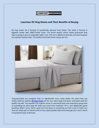 luxurious rv king sheets and their benefits