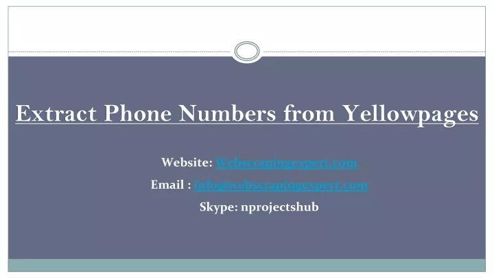 extract phone numbers from yellowpages